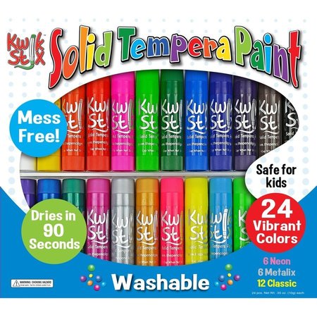 THE PENCIL GRIP Kwik Stix Solid Tempera Paint Sticks, 24/ST, Ast TPG604